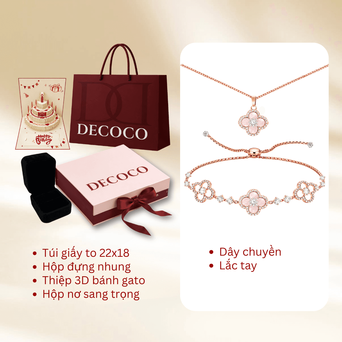 Set Sakura Cỏ 4 lá 2 món - 8