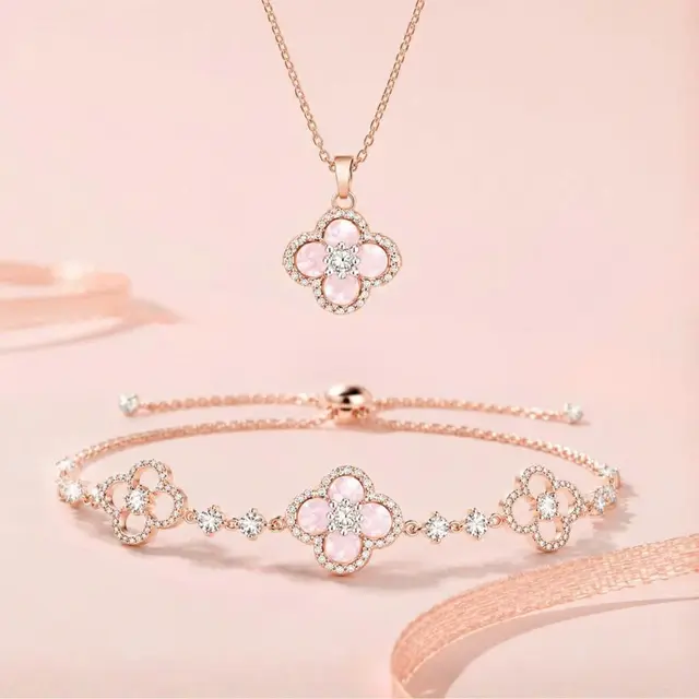 Set SAKURA hoa anh đào - Dây chuyền và vòng tay - alternate