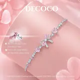 Set BABI nơ đá hồng - Dây chuyền và vòng tay thumbnail 3