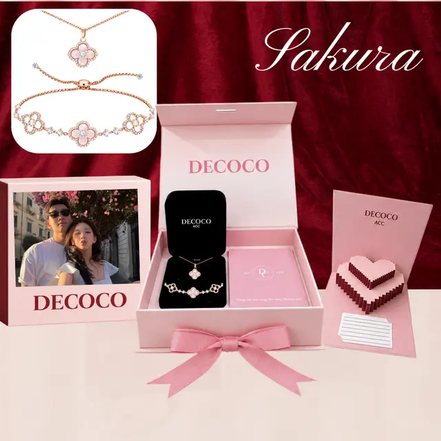 Set SAKURA hoa anh đào - Dây chuyền và vòng tay