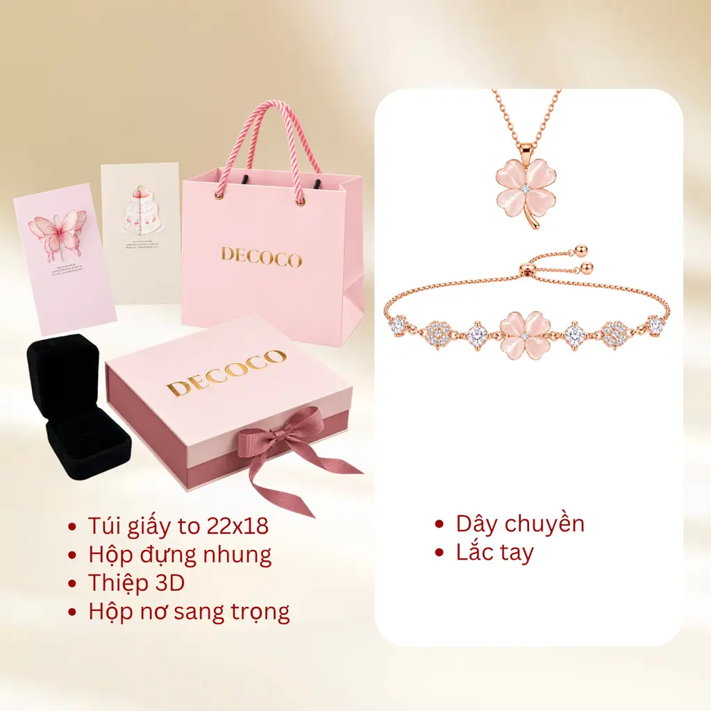Set BLESS cỏ 4 lá - Dây chuyền và vòng tay - 9