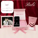 Set BABI nơ đá hồng - Dây chuyền và vòng tay thumbnail 1